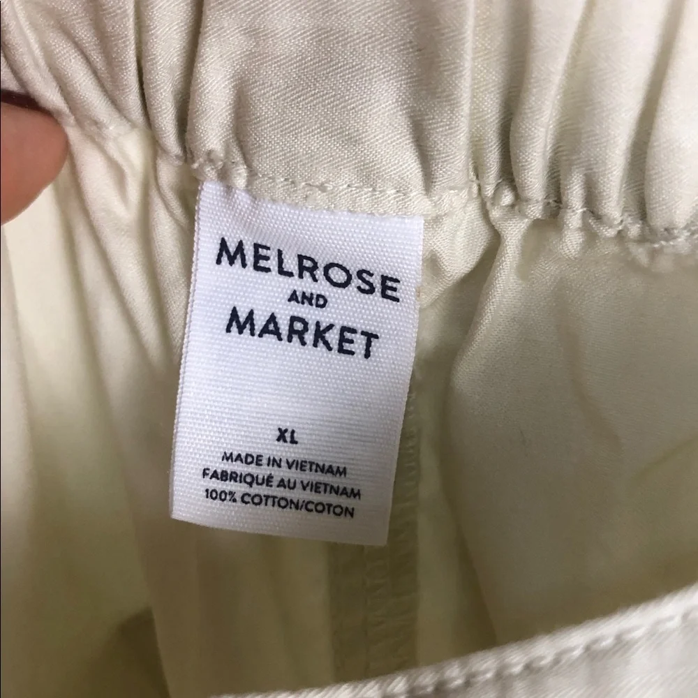 Melrose and Market 100% Cotton Pleated Chinos in Cream Sz XL (B5)
